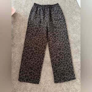 Leopard Print Track Pants in Black/Grey